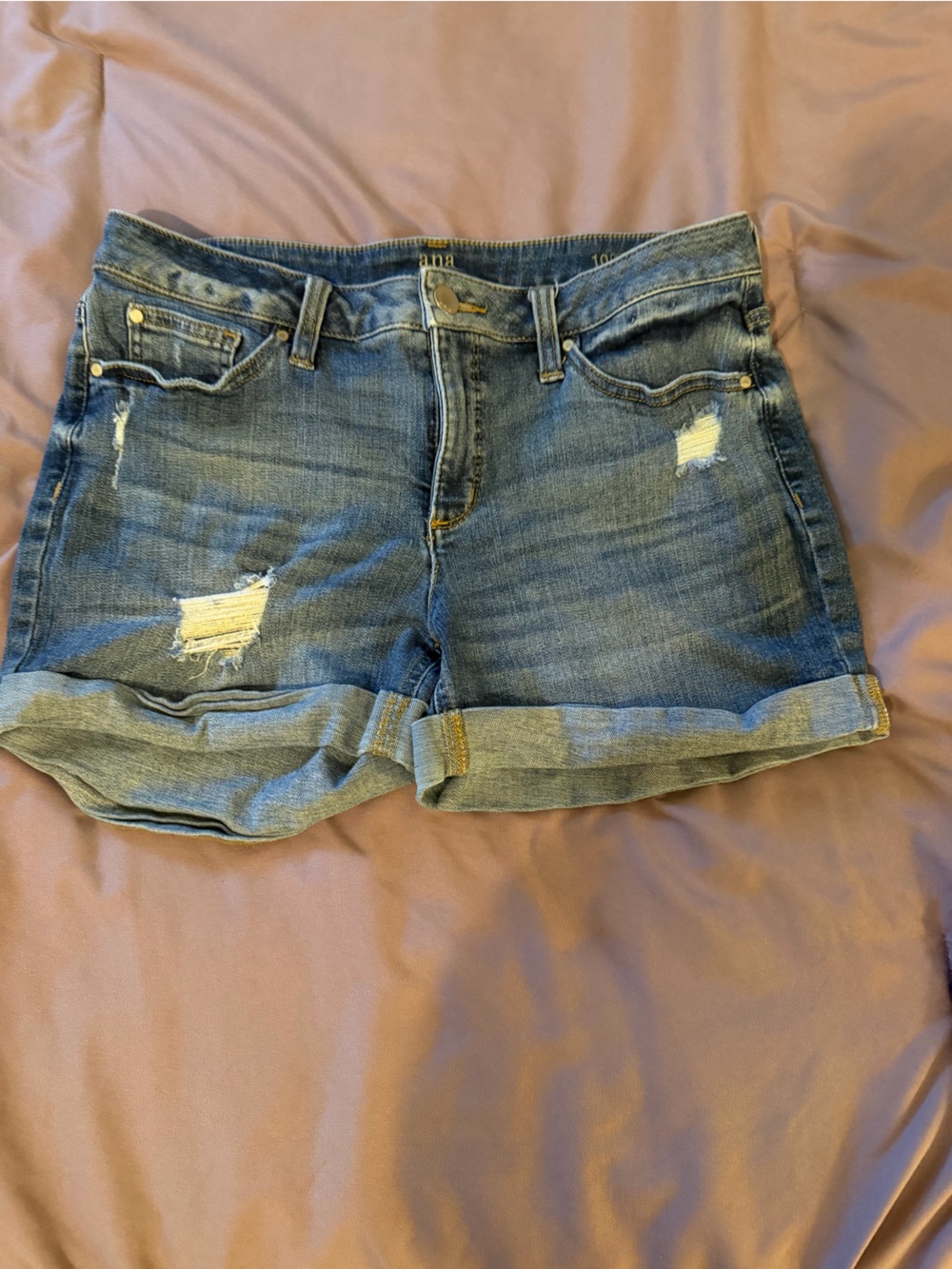 Classic Distressed Women's Blue Denim Shorts - 10